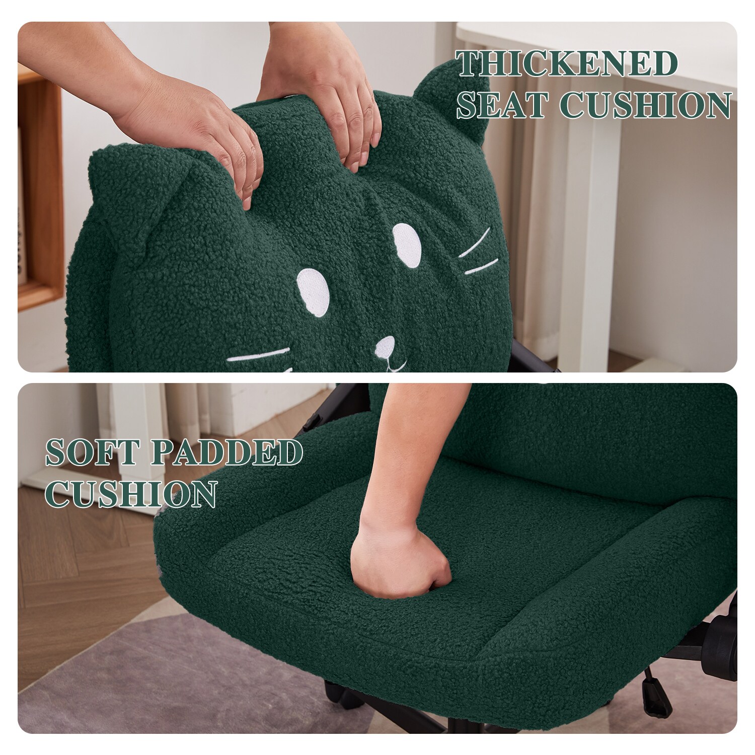 Sunchen Criss Cross Chair With Wheels And Arms, Cross Legged Office Chair With Wide Seat, Adjustable Cute Comfy Desk Chairs For Home Office, Bedroom, Vanity_maomaolike.com
